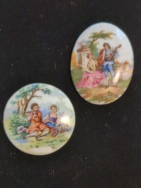 Limoges Porcelain Medallions Woodland Flute